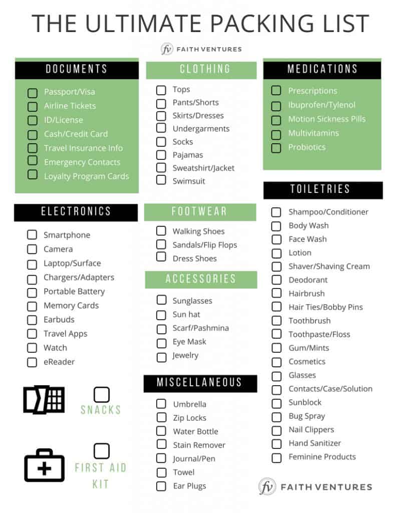 How to Remember More with This Packing Checklist Faith Ventures